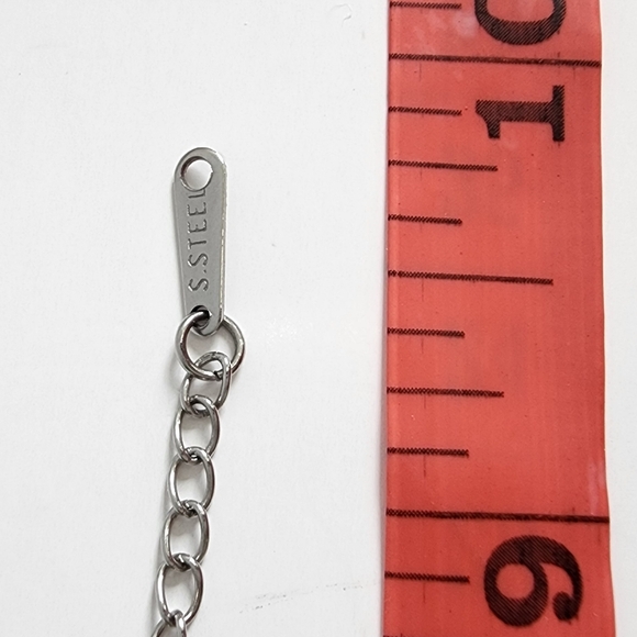 BRACELET SILVER STAINLESS STEEL CLOVER CHAIN NEW - Picture 4 of 10